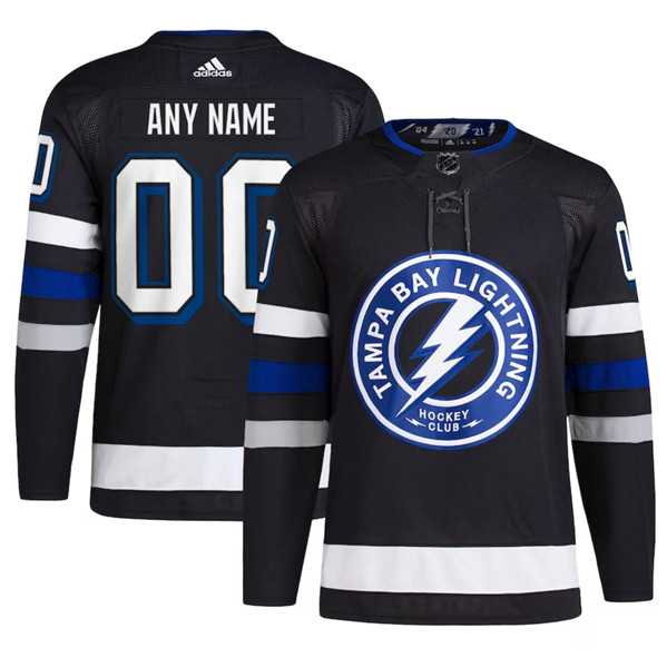 Mens Tampa Bay Lightning Custom Black 2024 Stadium Series Stitched Jersey